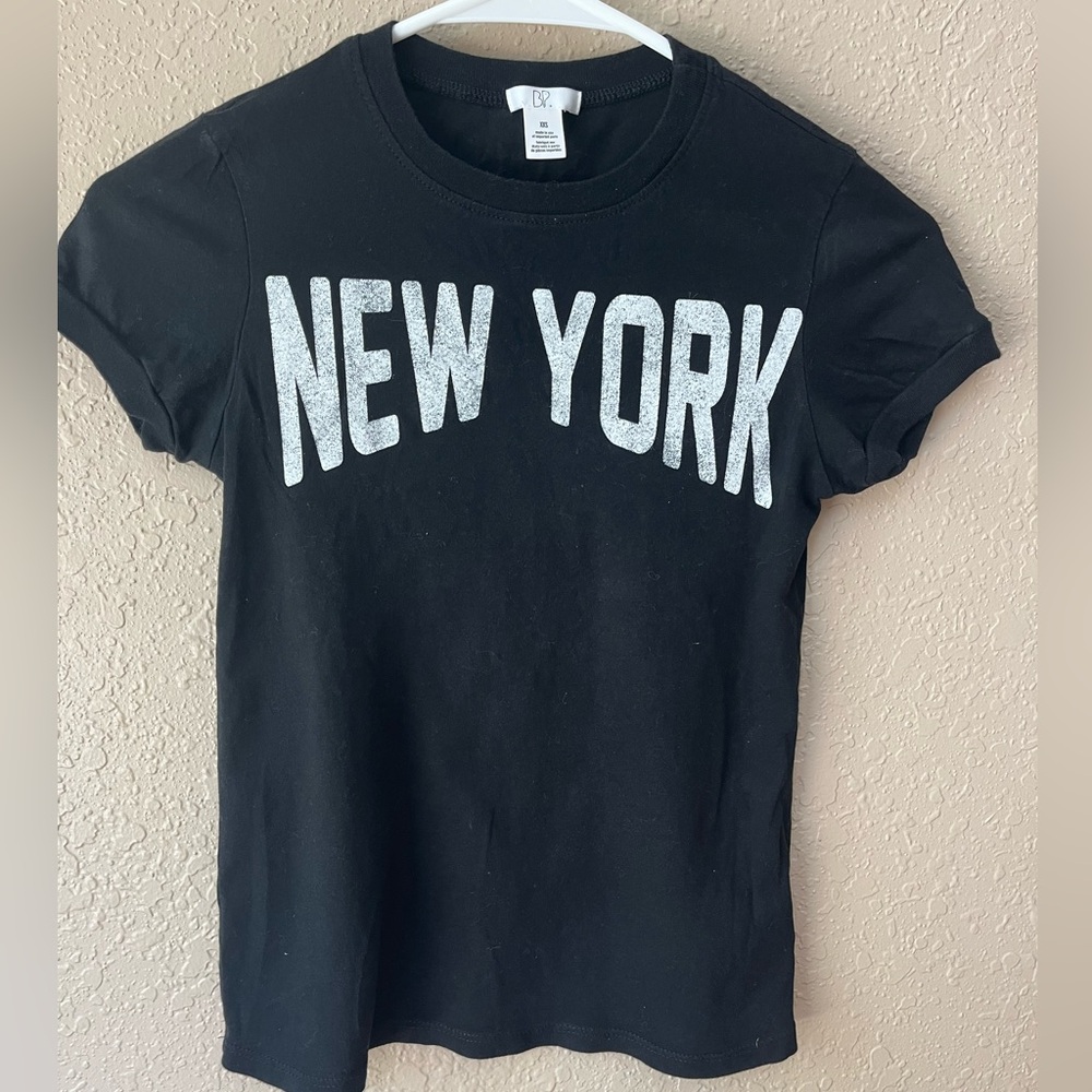 Womens BP Black New York Short Sleeve Tee Sz XXS EUC